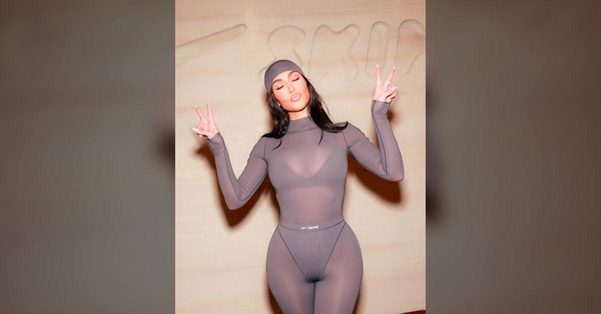 Photo of Kim Kardashian bared her assets in an all-sheer look.