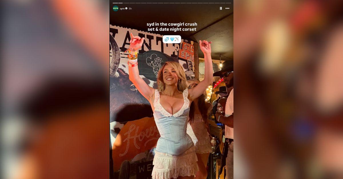 image of Sydney Sweeney brought major energy to Stagecoach with a surprise karaoke performance at her SYRN booth.