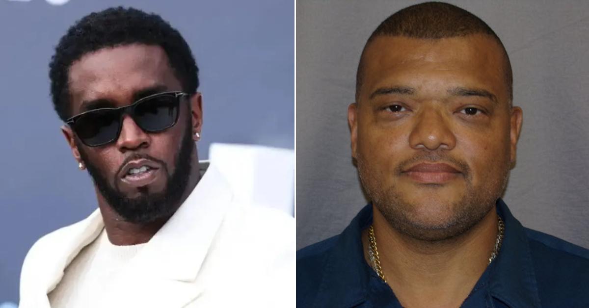 Photo of Sean 'Diddy' Combs and a mugshot of Derrick Lee Cardello-Smith.