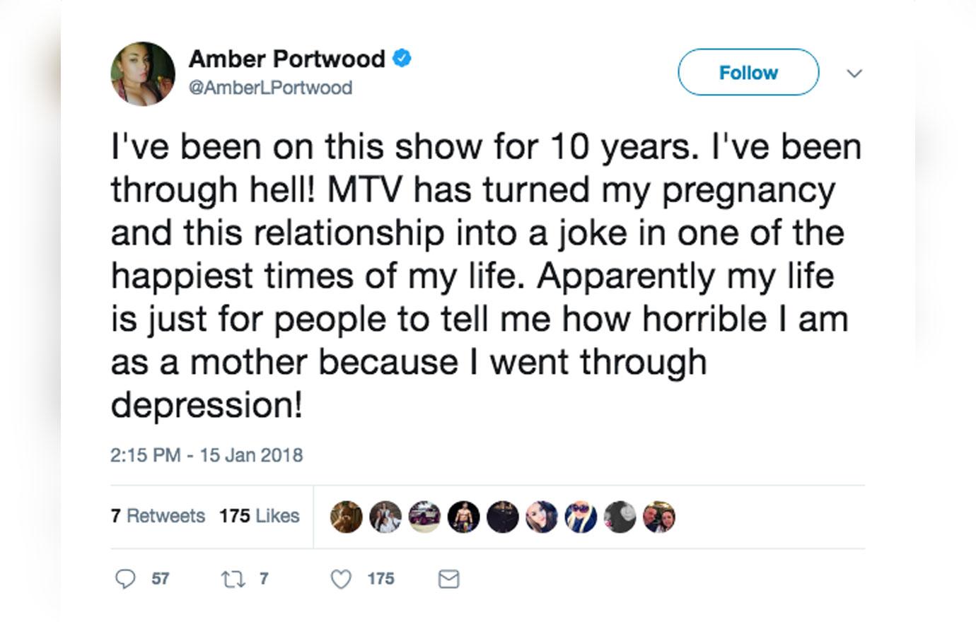 Amber Portwood Accuses MTV Putting Her Through Hell Twitter 04