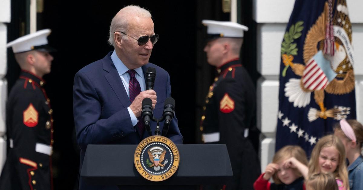 Photo of Joe Biden at podium.