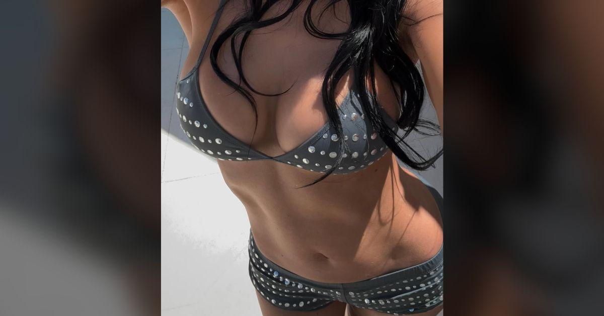 kylie jenner bares cleavage k studded bikini photos