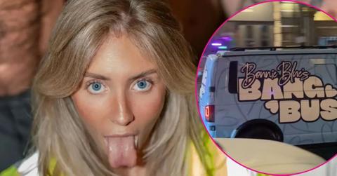 Composite photo of Bonnie Blue and her 'bang bus.'