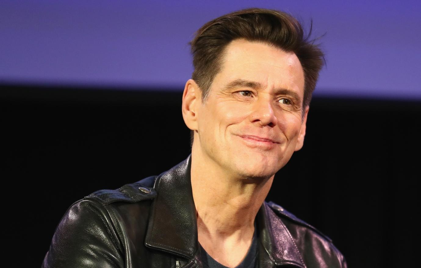 Jim Carrey onstage at an event in 2018