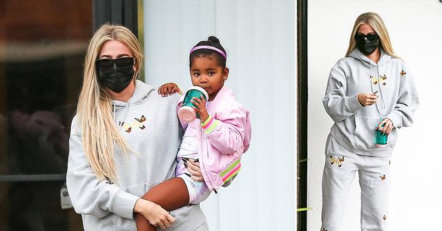 khloe kardashian seen picking up her daughter true from her dance class