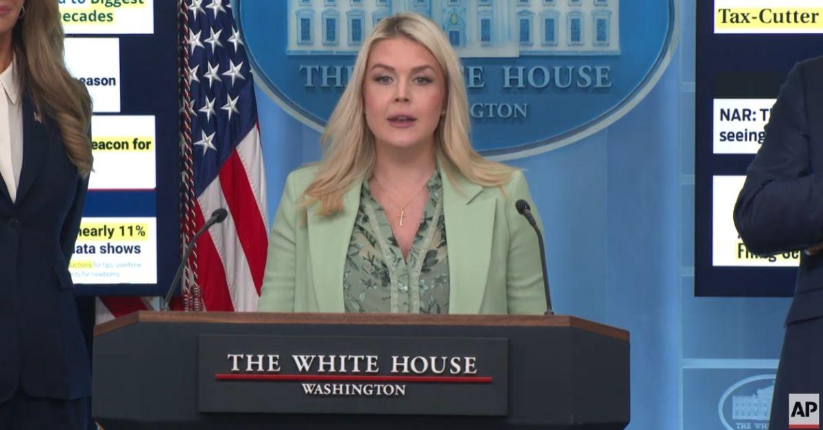 image of Karoline Leavitt is facing criticism after claiming that gas prices have dropped.