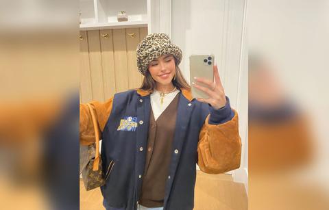 madison beer styles bucket hat varsity jacket shop