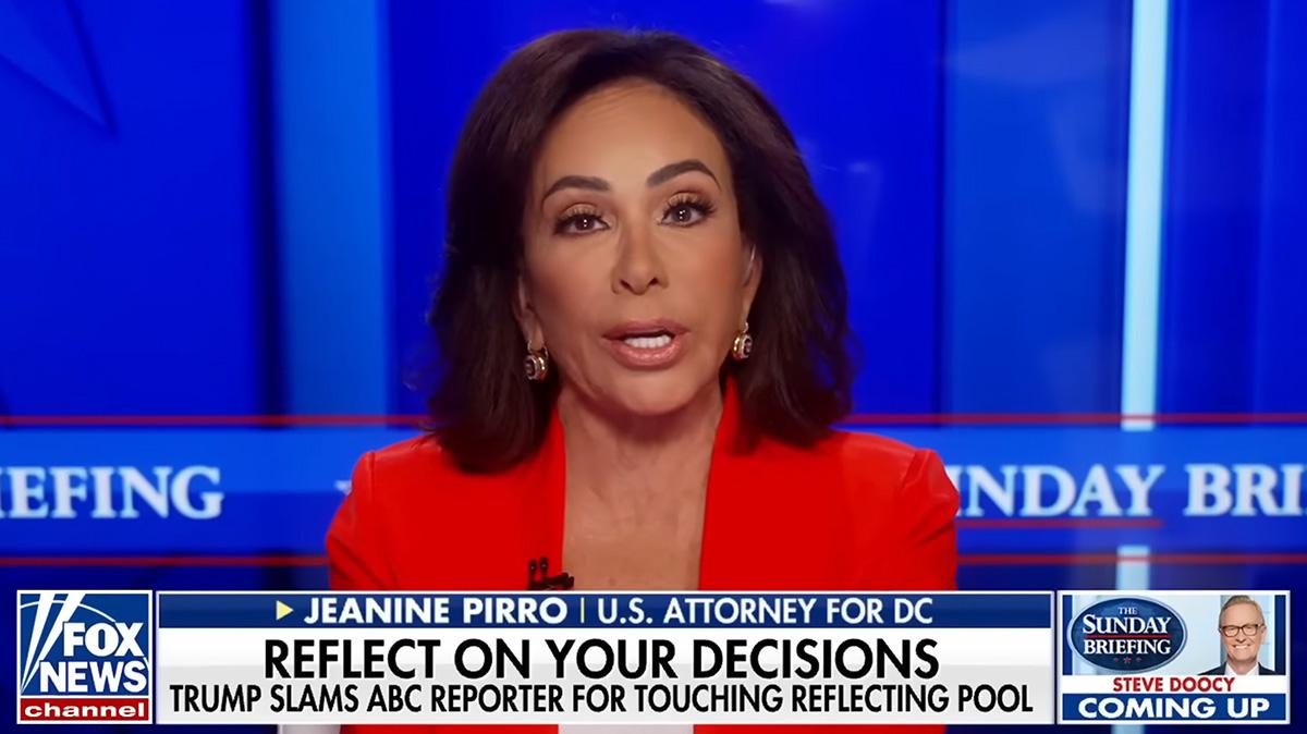 Image of Jeanine Pirro's comments quickly went viral, with critics mocking the legal threat and questioning whether any crime had actually occurred.