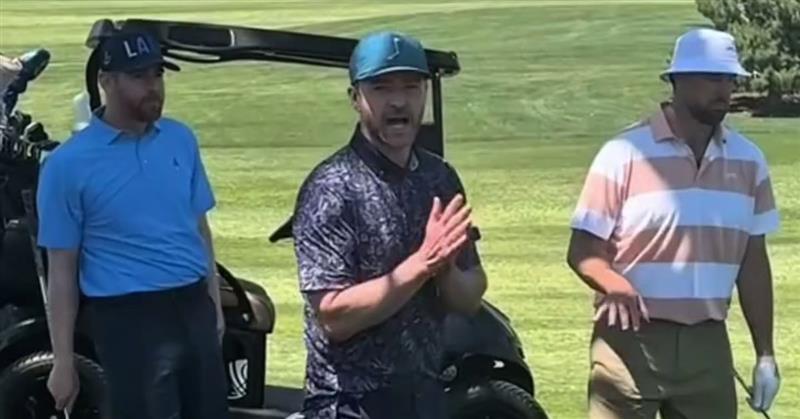 justin timberlake travis kelce sensual dance moves golf