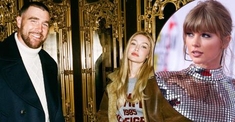 Photo of Gigi Hadid, Travis Kelce and Taylor Swift