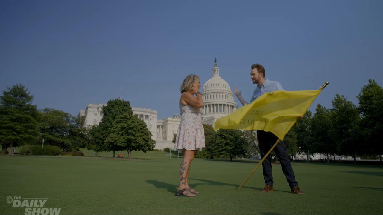 Image of Yvonne St. Cyr told Jordan Klepper that she would 'absolutely' storm the Capitol again if given the chance.