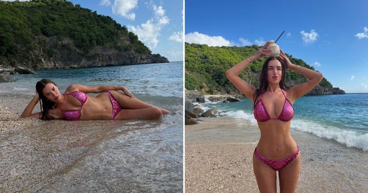 Photo of Stassie Karanikolaou turned heads while wearing a tiny pink bikini.