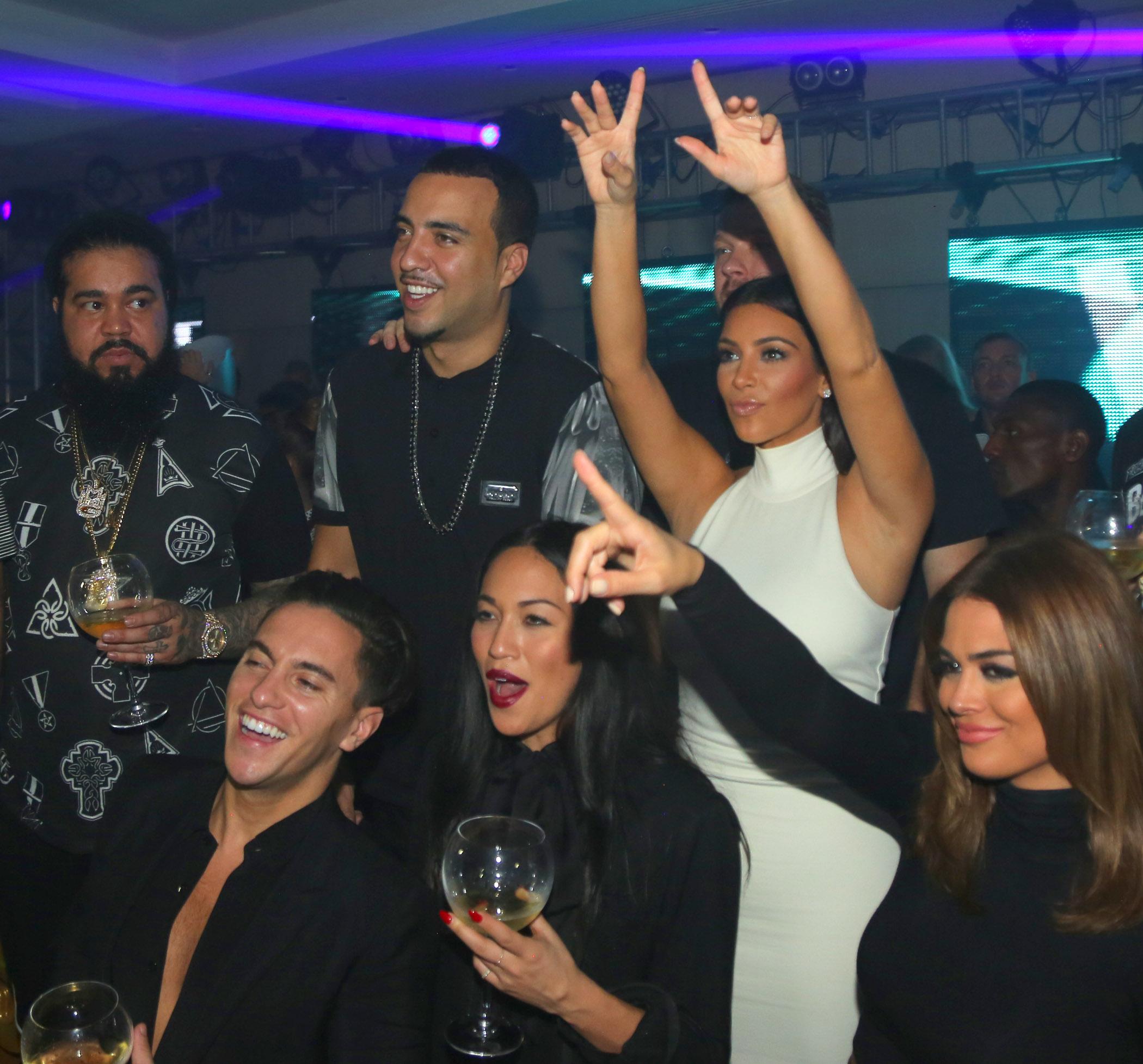 Kim Kardashian parties inside VIP room nightclub in Abu Dhabi with French Montana