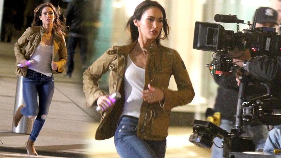 Megan fox runs traffick films teenage mutant ninja turtles 2 photos