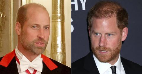 Split photo of Prince William and Prince Harry.