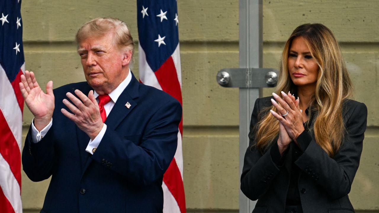 Image of Melania Trump had attended a Pentagon memorial ceremony before Donald Trump traveled to Ireland.
