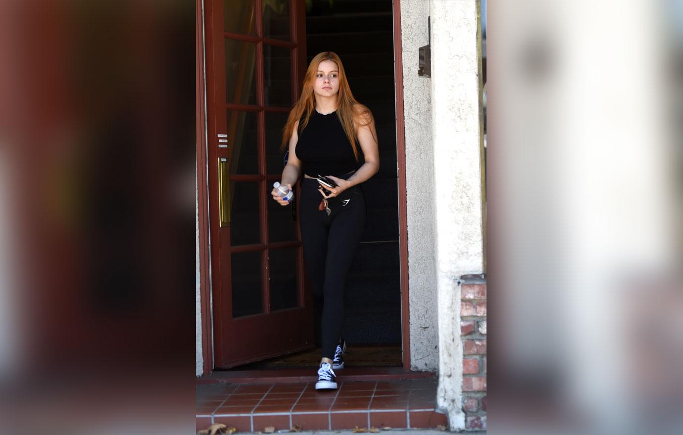 A makeup-free Ariel Winter is spotted leaving the studio