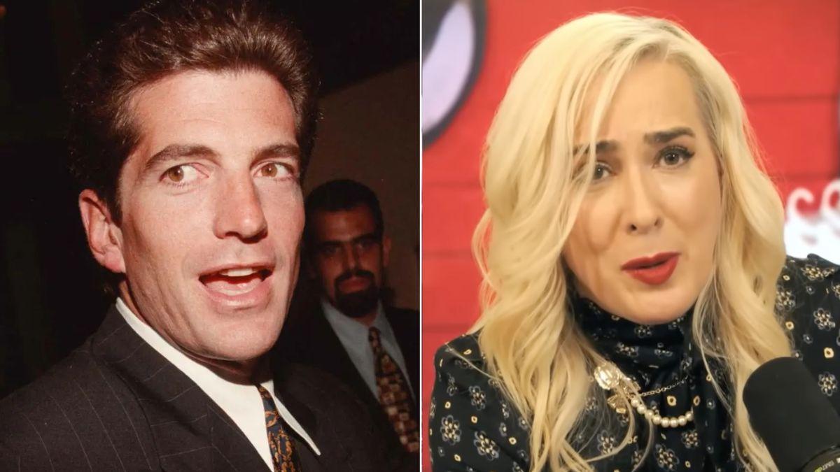 Split photo of John F. Kennedy Jr and Carolyn Bessette