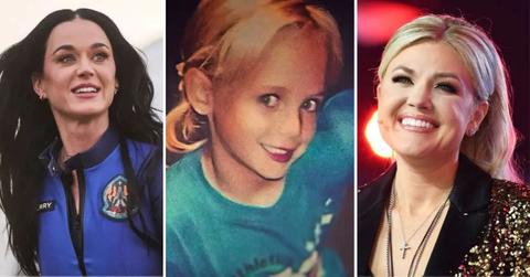 split photo of katy perry, JonBenét Ramsey and erika kirk