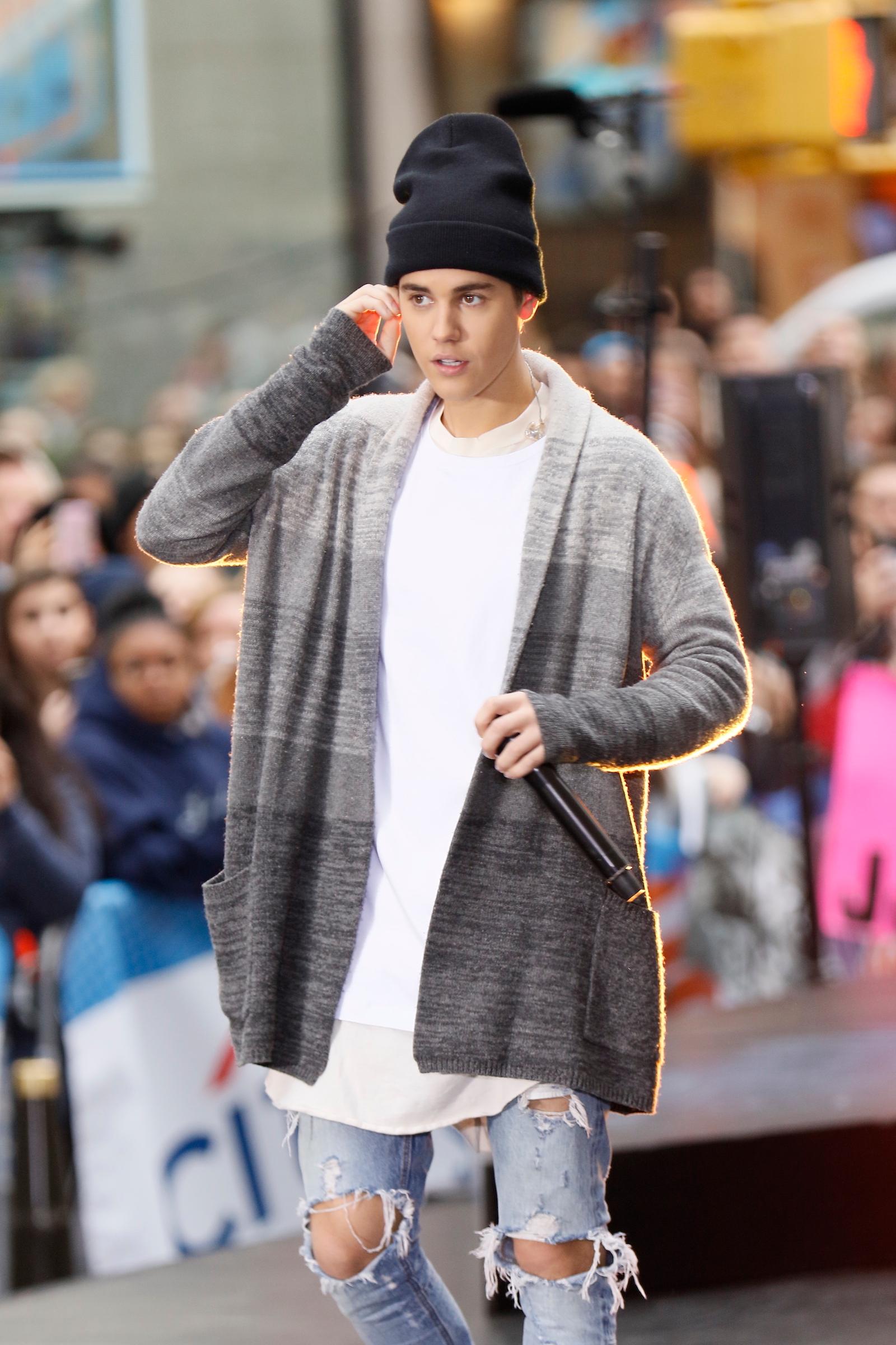 Justin Bieber performs at the Today Show in New York with Big Sean