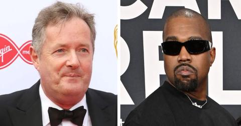 split photo of piers morgan and kanye west