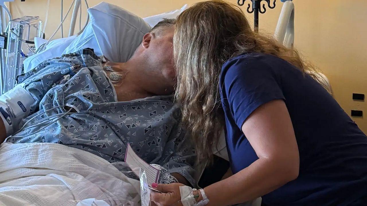 Image of the couple also emphasized that the transplant experience has brought them closer together and given deeper meaning to the vows.