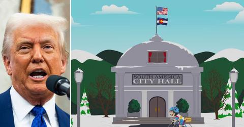 Photo of Donald Trump and 'South Park.'
