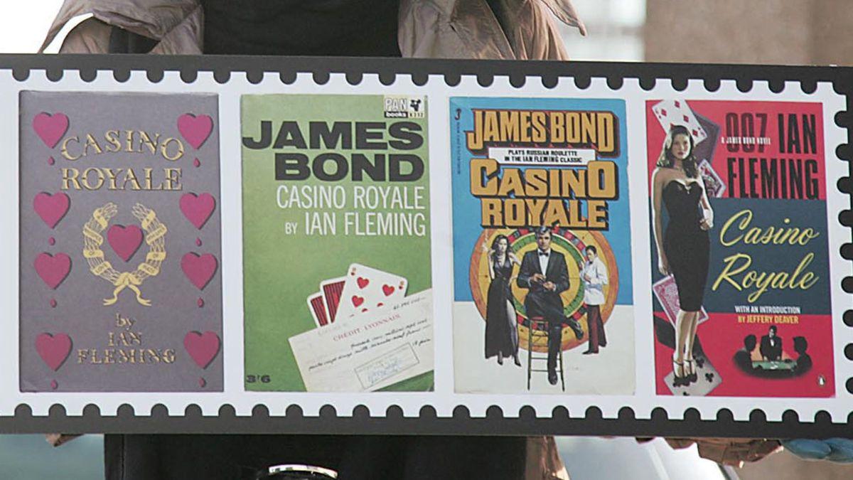 Photo of James Bond stamps.