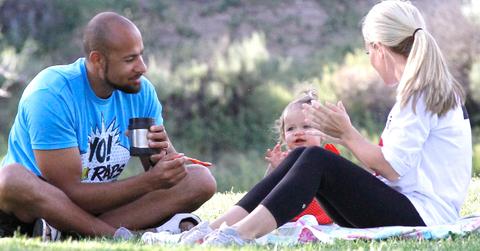 Kendra Wilkinson and Hank Baskett seen at the park with their kids