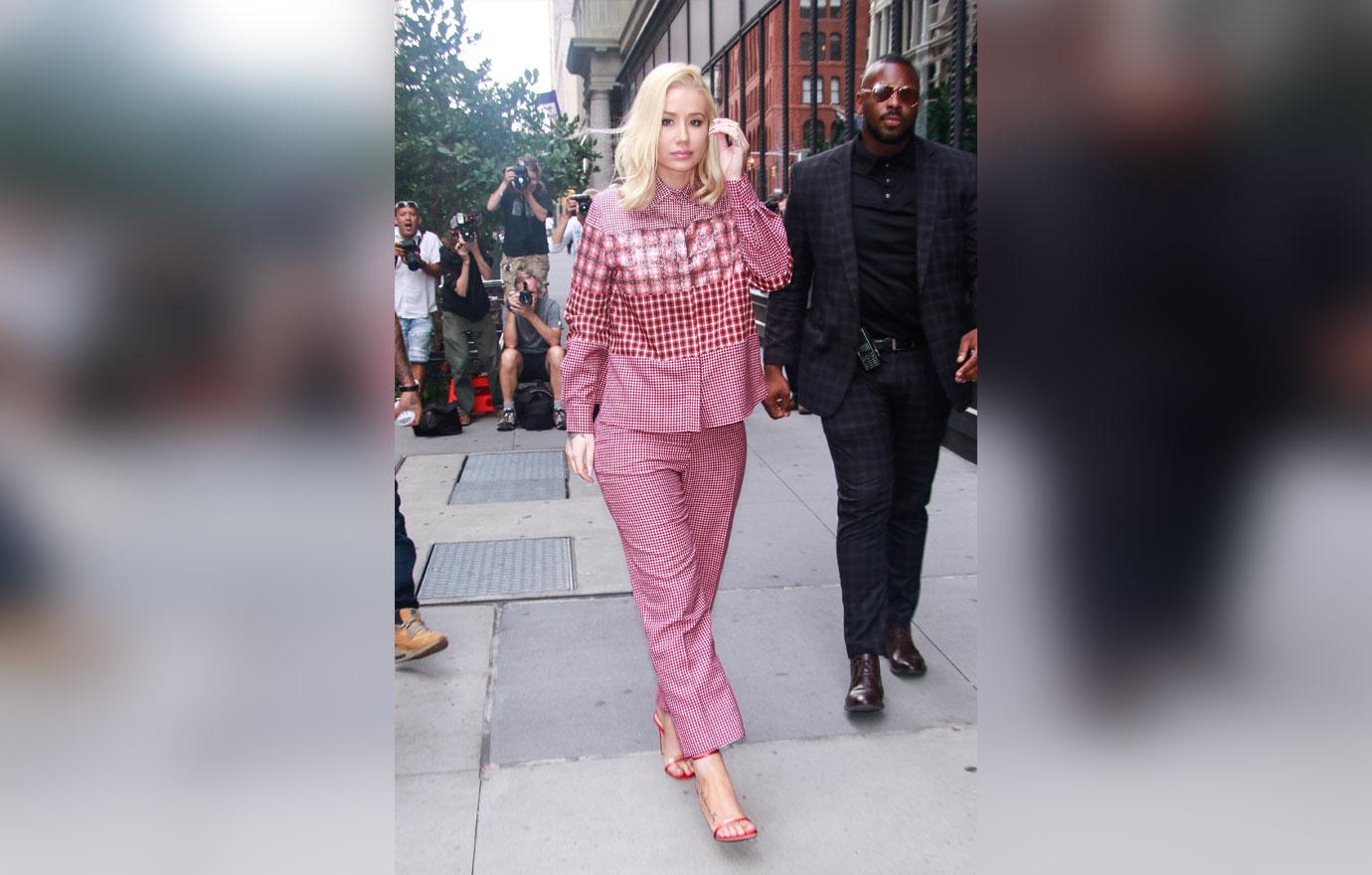 Iggy in pink two piece suit