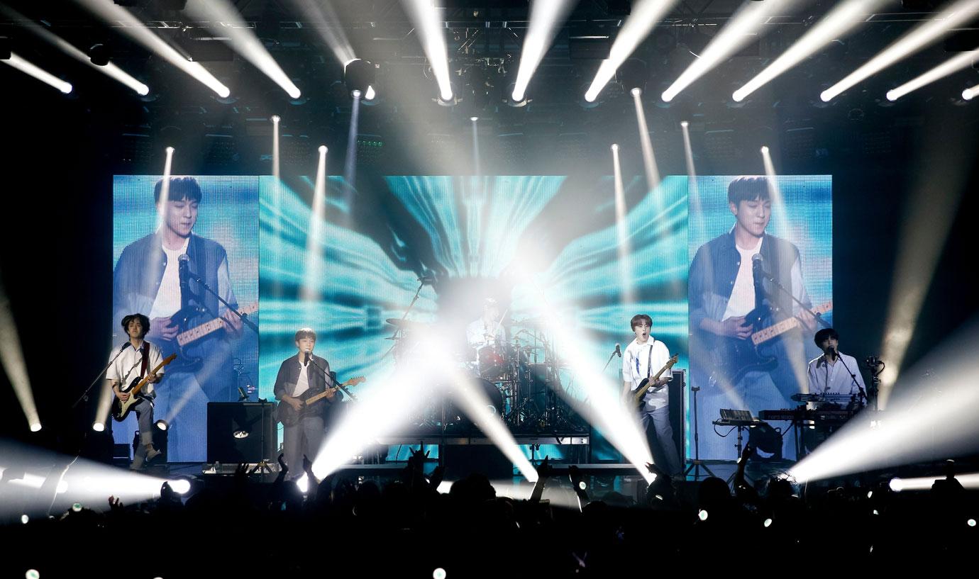 Day6 is seen in concert at Playstation Theatre, in New York Day6 Gravity tour NYC