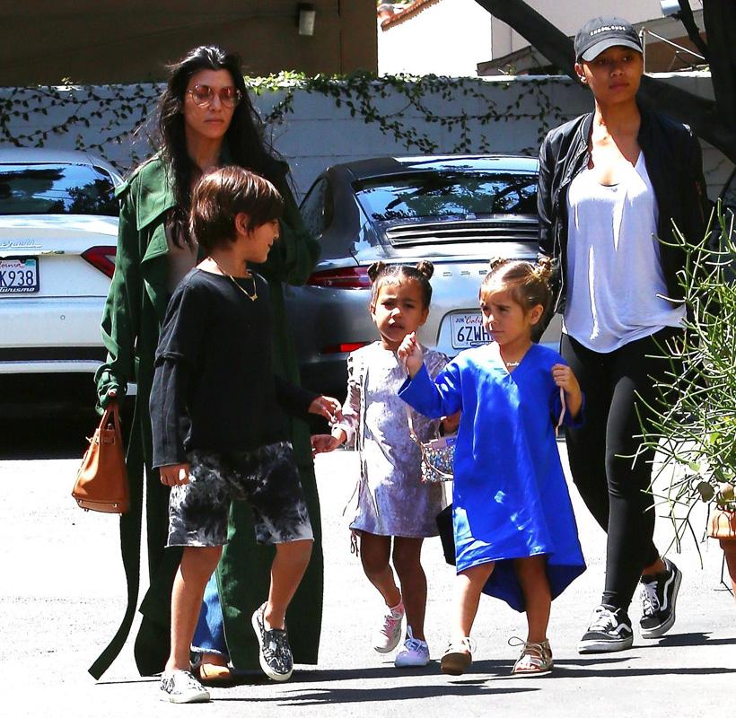 Kourtney Kardashian takes her kids and North West out to lunch in L.A