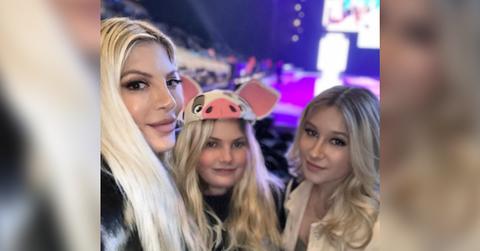 tori spelling photo daughter hospital bed