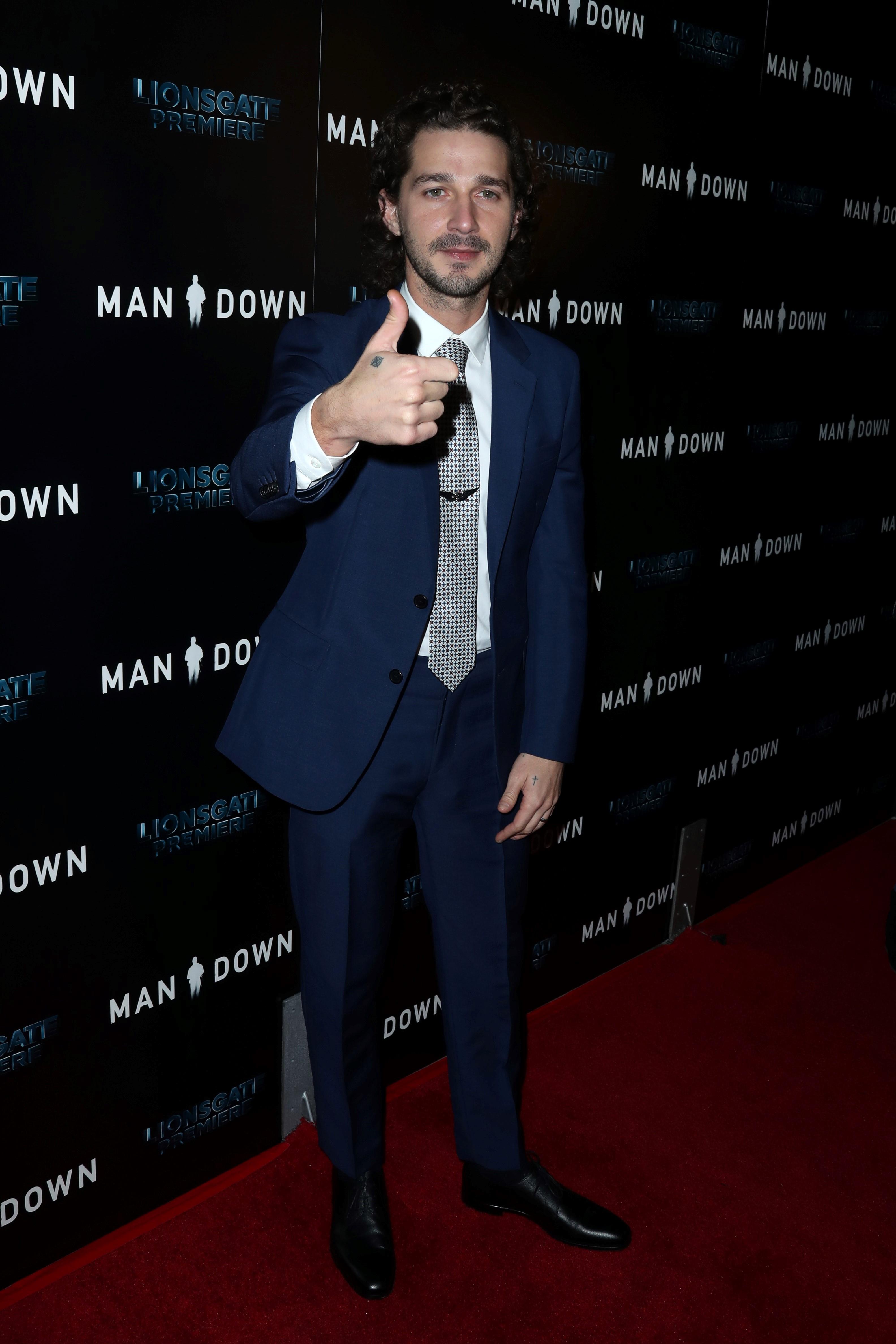 Shia LeBeouf at the &#8220;Man Down&#8221; Premiere