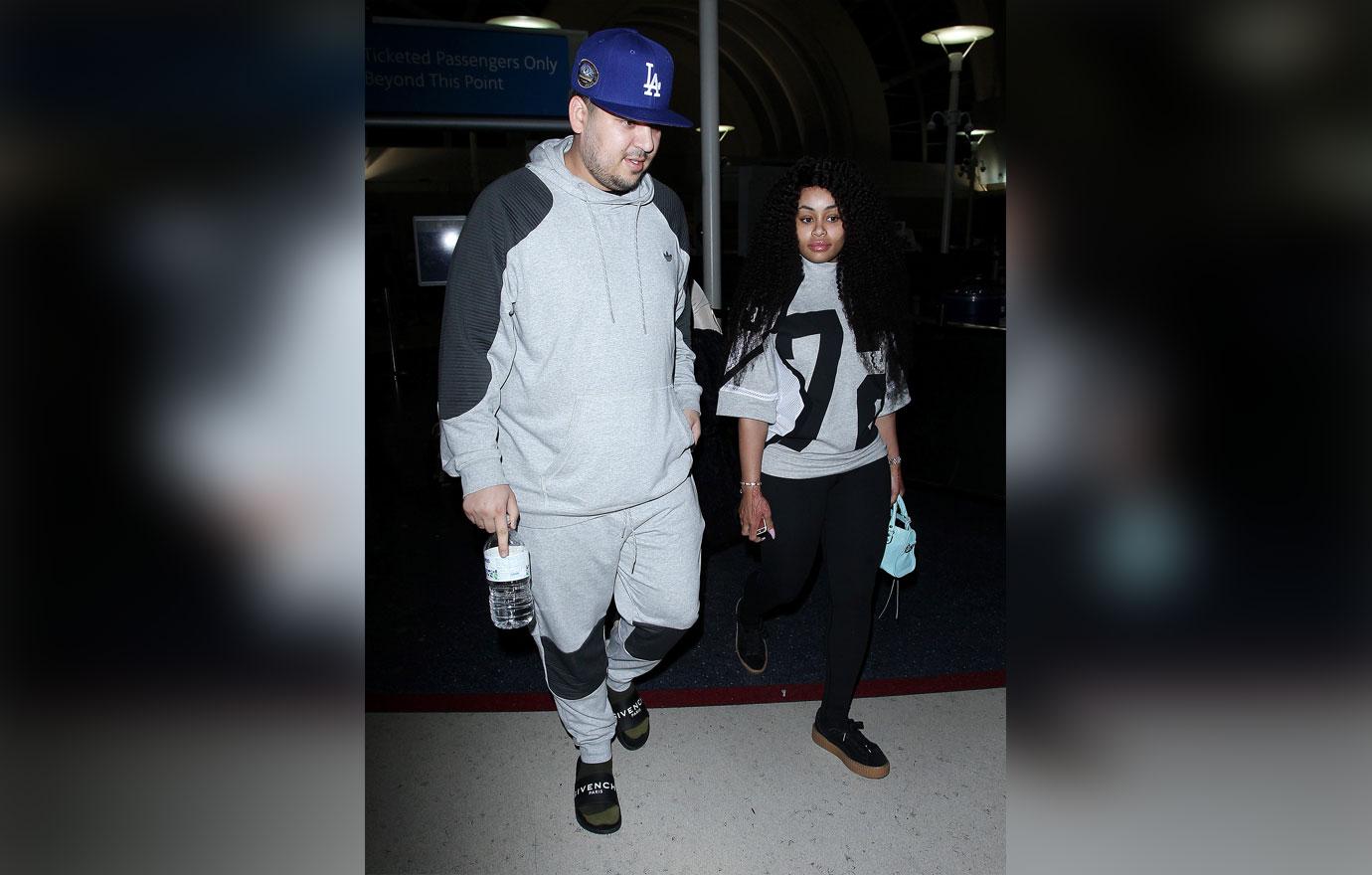 Rob Kardashian And Blac Chyna Walking