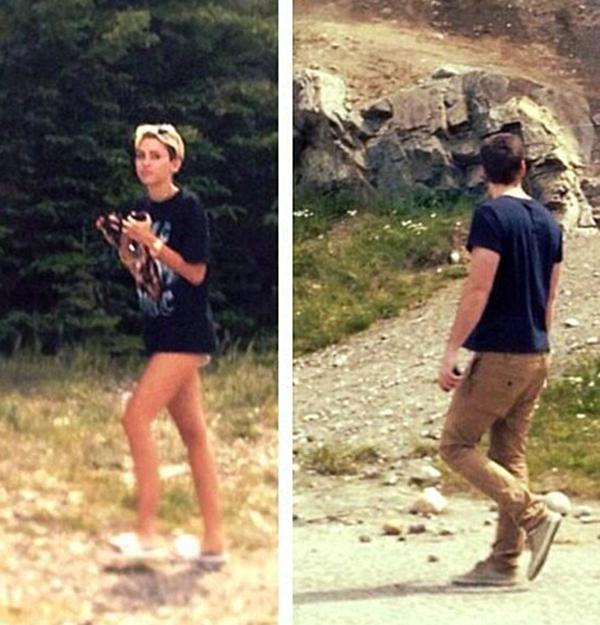 Miley tweeted pics of her and Liam hiking together on Sunday in Alberta Canada