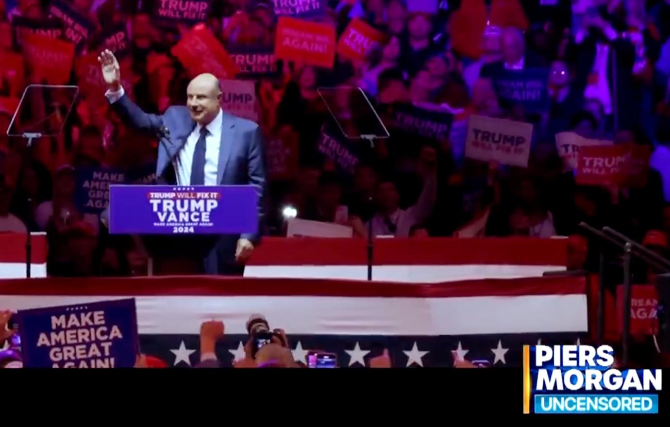 dr phil spoke donald trump rally rebellion kamala harris ignored him