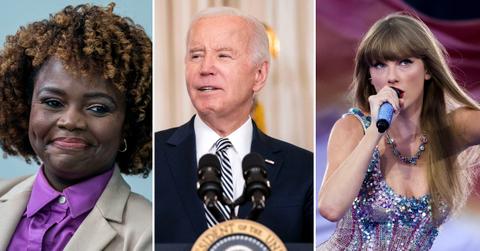 karine jean pierre laughs biden campaign taylor swift concert rumor pp