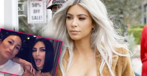 Kim kardashian awkward run in ex assistant stephanie shepherd ok