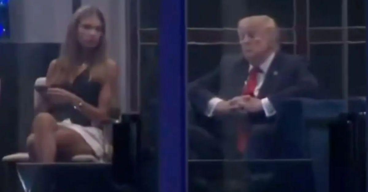 image of The viral video prompted thousands of social media users to debate whether Donald Trump had briefly fallen asleep during the fireworks display.