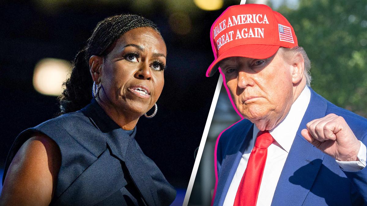 Composite photo of Michelle Obama and Donald Trump.