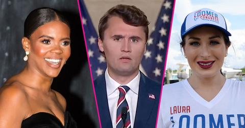 Composite photo of Candace Owens, Charlie Kirk and Laura Loomer.