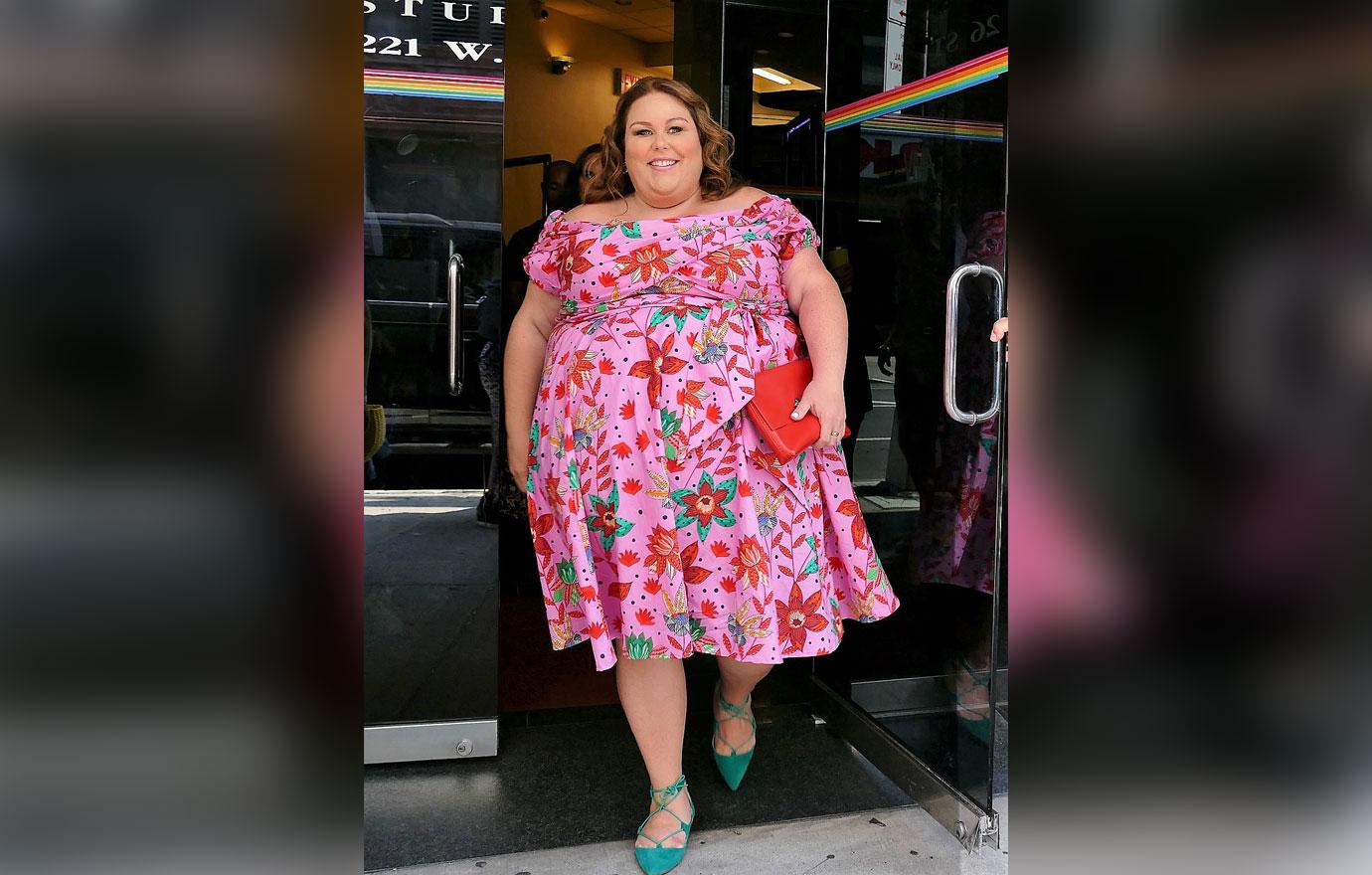 Chrissy Metz leaves Wendy Williams show in pink floral dress