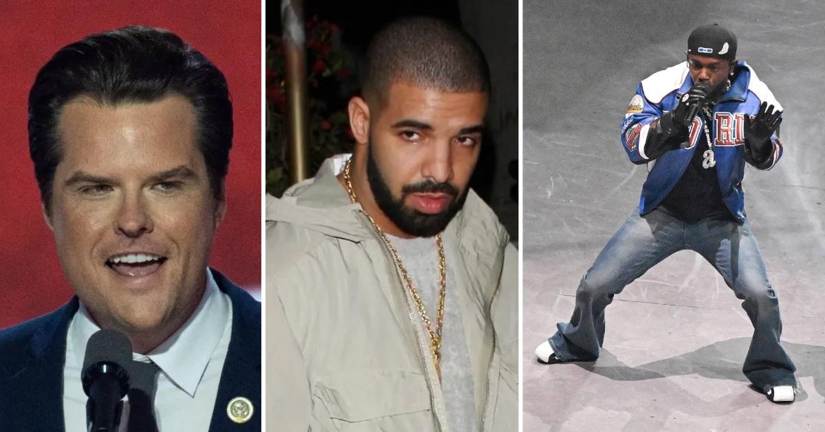 Composite photo of Matt Gaetz, Drake and Kendrick Lamar