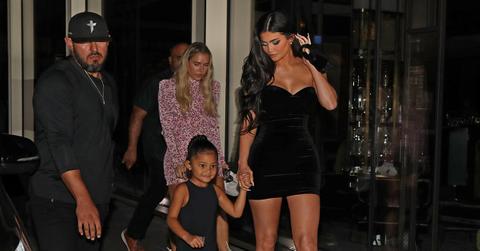 kylie jenner stormi webster futuristic outfits kylie cosmetics launch party pp