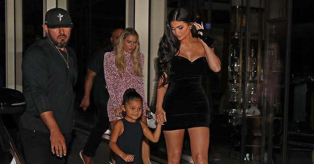 kylie jenner stormi webster futuristic outfits kylie cosmetics launch party pp