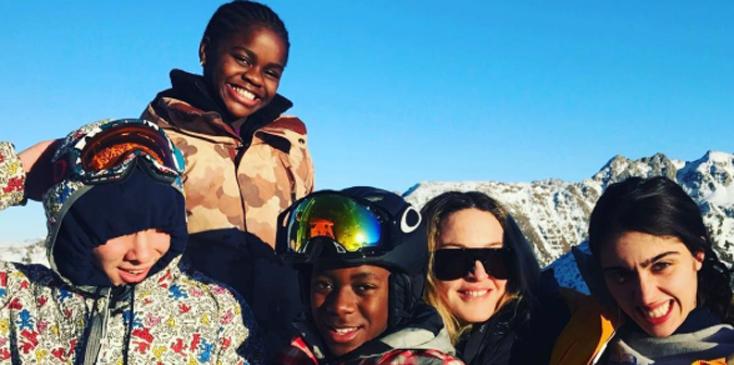 Madonna family ski trip rocco ritchie custody battle kids reunite switzerland hero