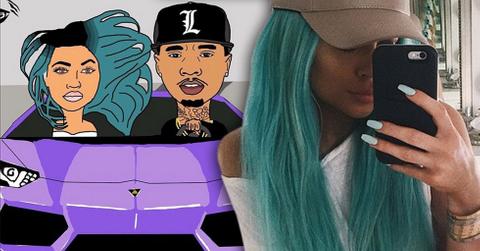 Kylie jenner dyes hair aquamarine blue