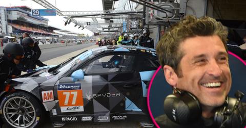 Patrick dempsey smiles looks happy racetrack