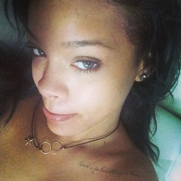 Rihanna Poses Topless On Instagram